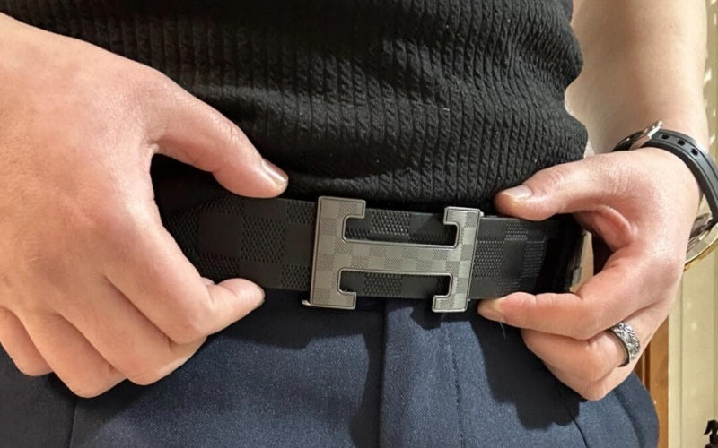 mens designer dress belt VANNANBA Designer Belts for Men with Letter M Buckle for Suit Casual Jeans