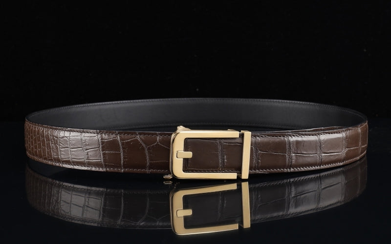 Crocodile Leather Belt vs Full-Grain Cowhide Belt