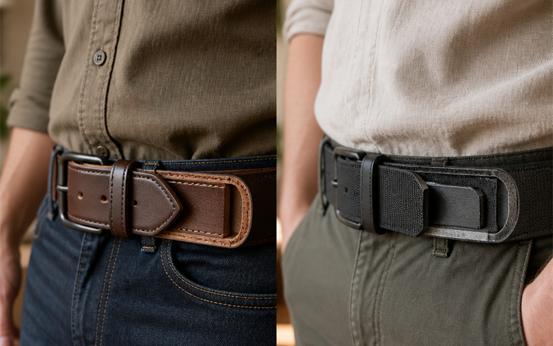 Full-Grain Leather Gun Belt vs Kydex-Reinforced Belt for IWB Carry