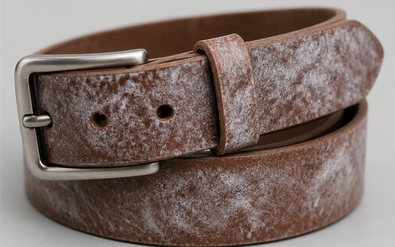 White Haze or Spew on a Leather Belt — What It Is & How to Fix It