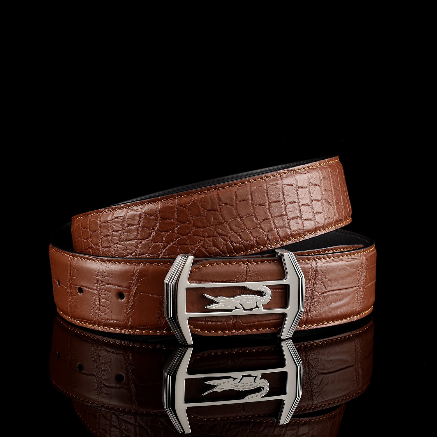 Authentic Crocodile Leather Belt for Men-Matte Finish — additional view 12 | BELTLEY