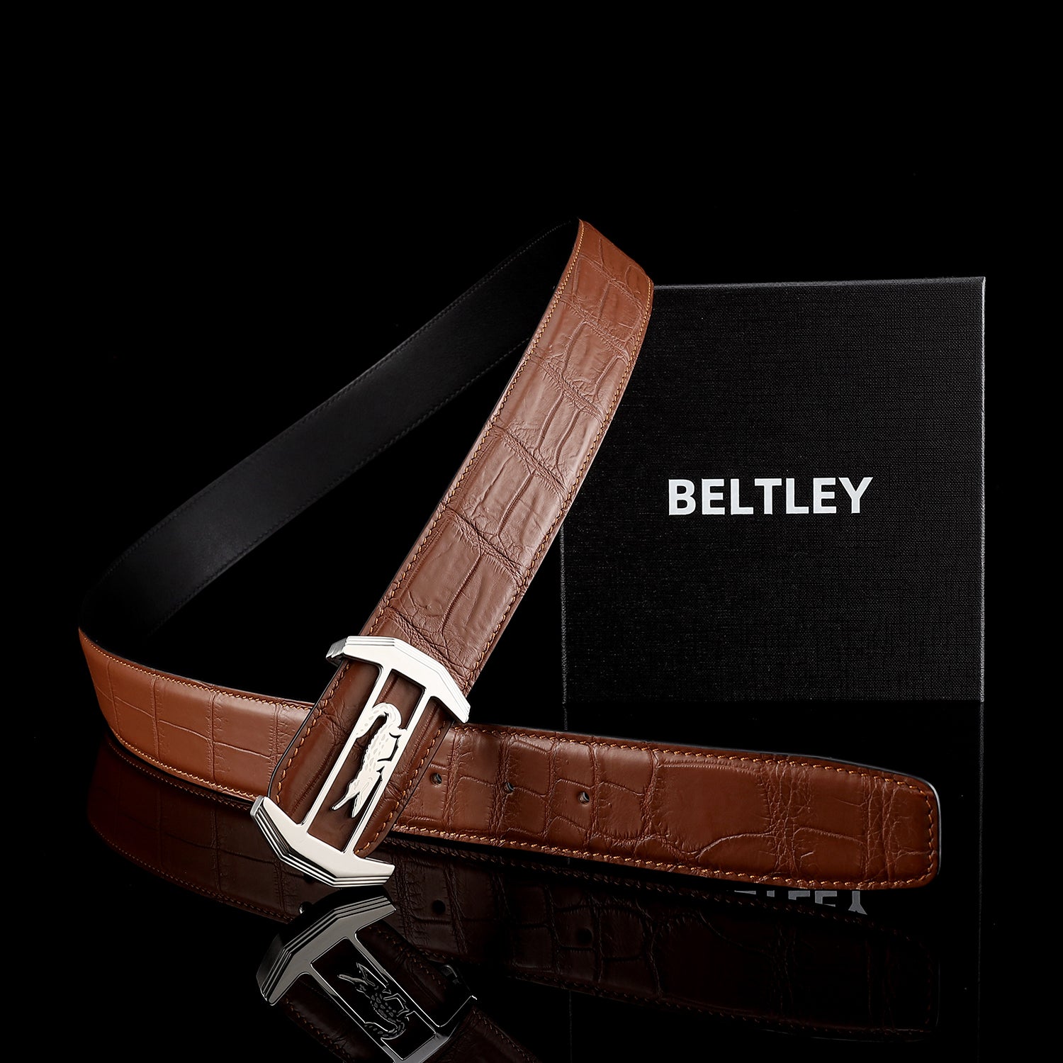 Authentic Crocodile Leather Belt for Men-Matte Finish — packaging | BELTLEY
