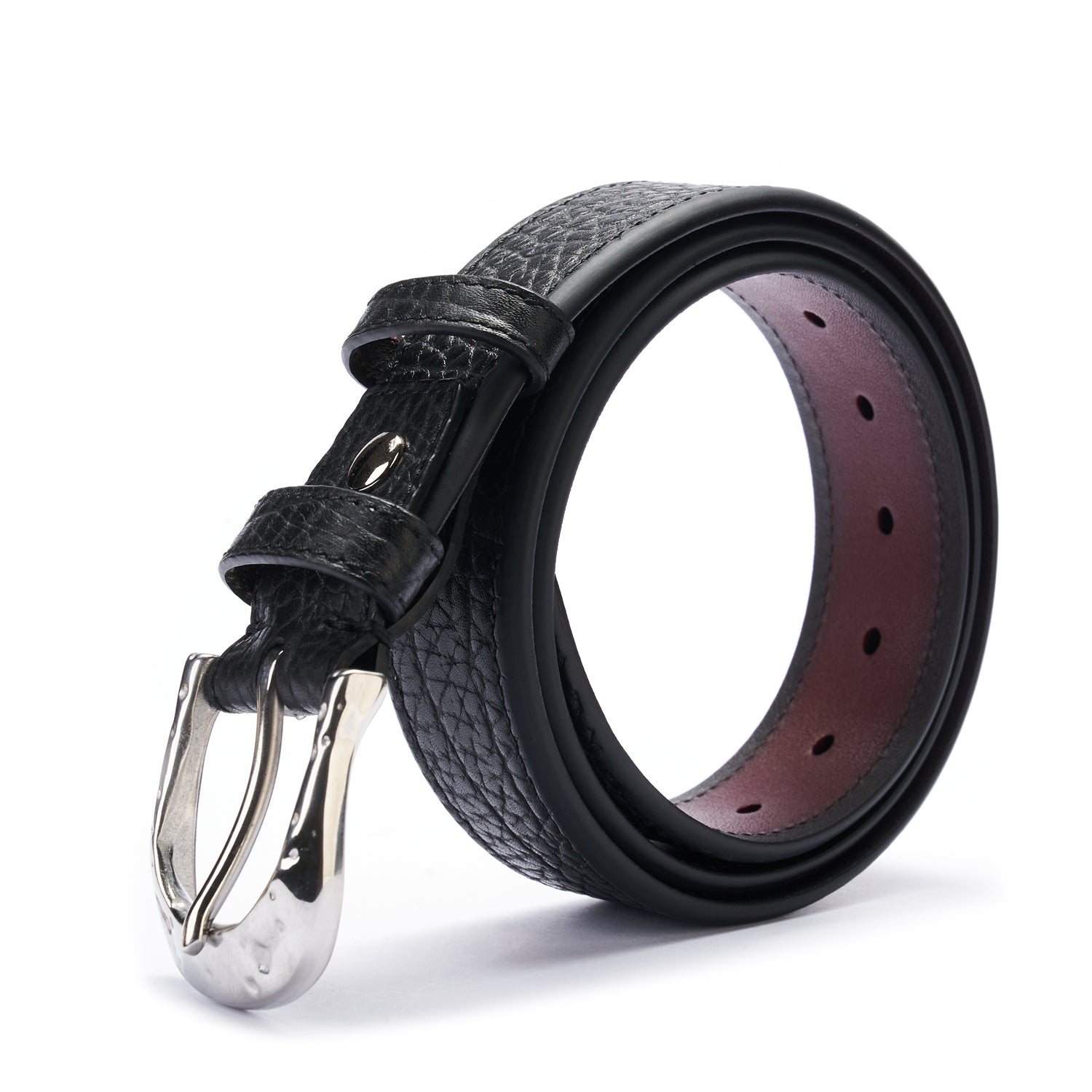 BELTLEY Rugged Men's Black Buffalo Leather Belt – 1.5"