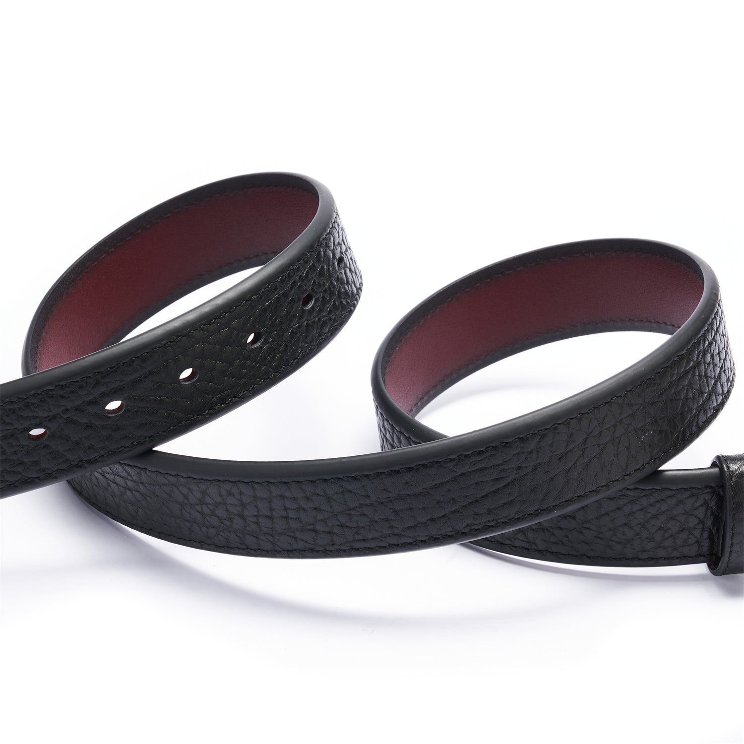 BELTLEY Rugged Men's Black Buffalo Leather Belt – 1.5"