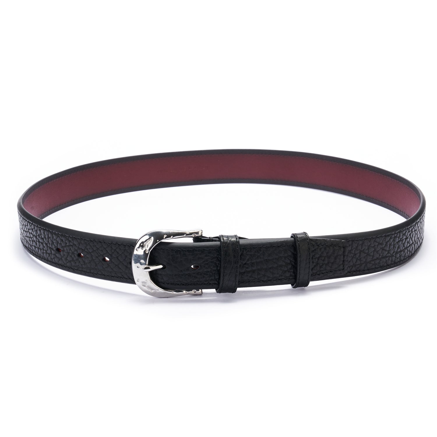 BELTLEY Rugged Men's Black Buffalo Leather Belt – 1.5"