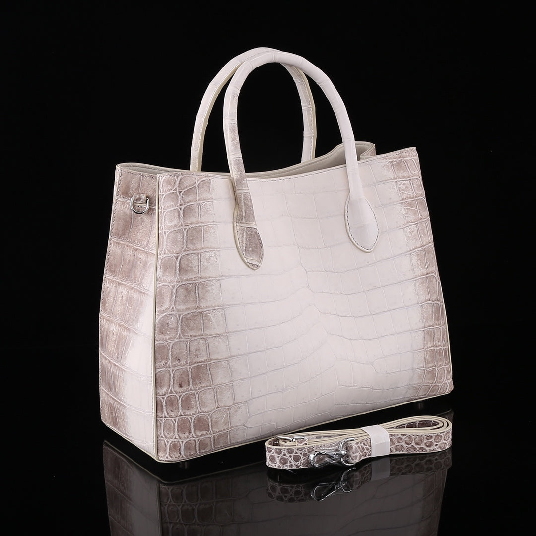 BELTLELY Himalayan White Nile Crocodile Hand Bag