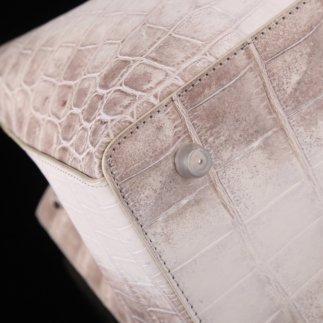 BELTLELY Himalayan White Nile Crocodile Hand Bag