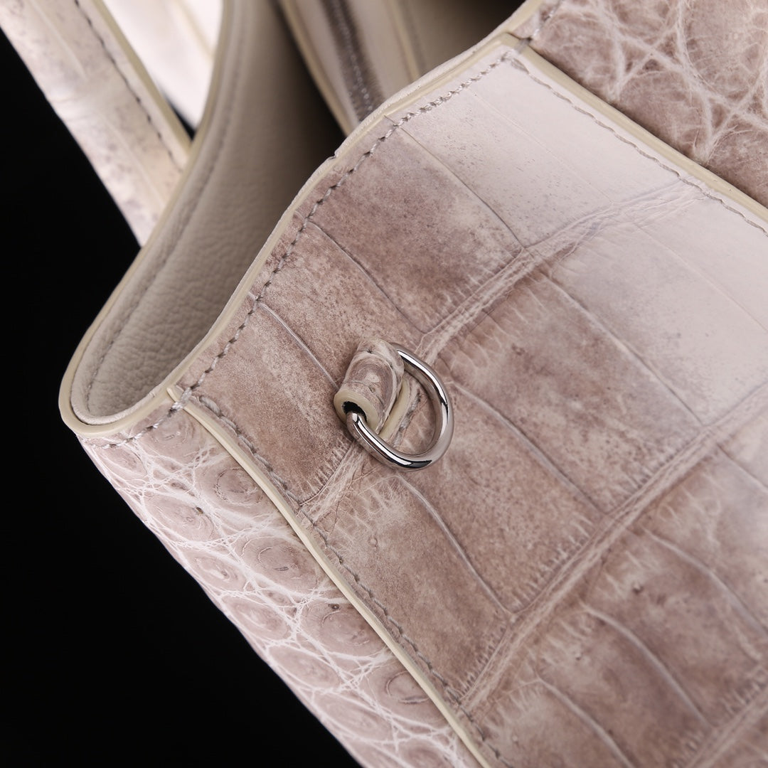 BELTLELY Himalayan White Nile Crocodile Hand Bag