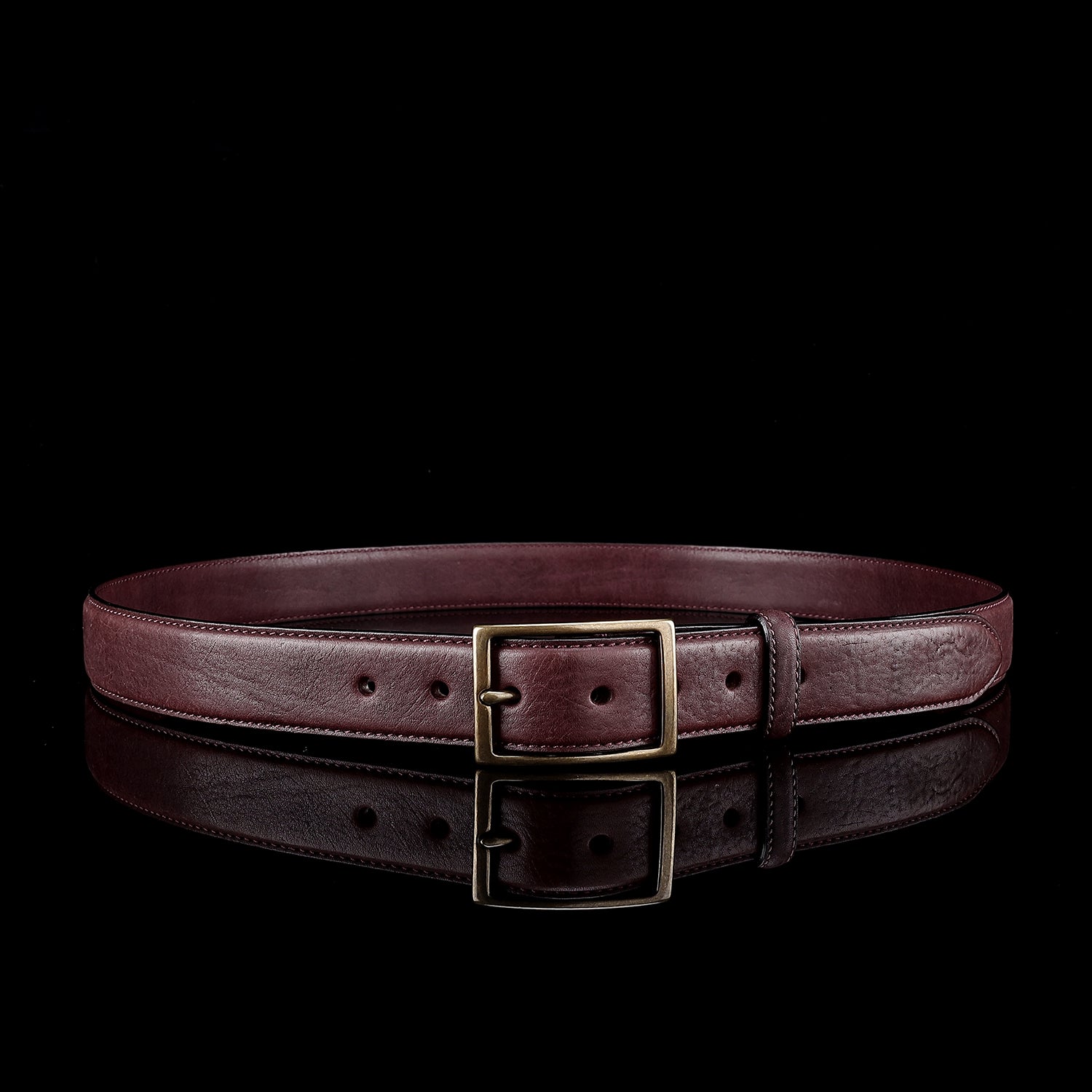 BELTLEY 1.38" Dark Purple Leather Belt for Men & Women