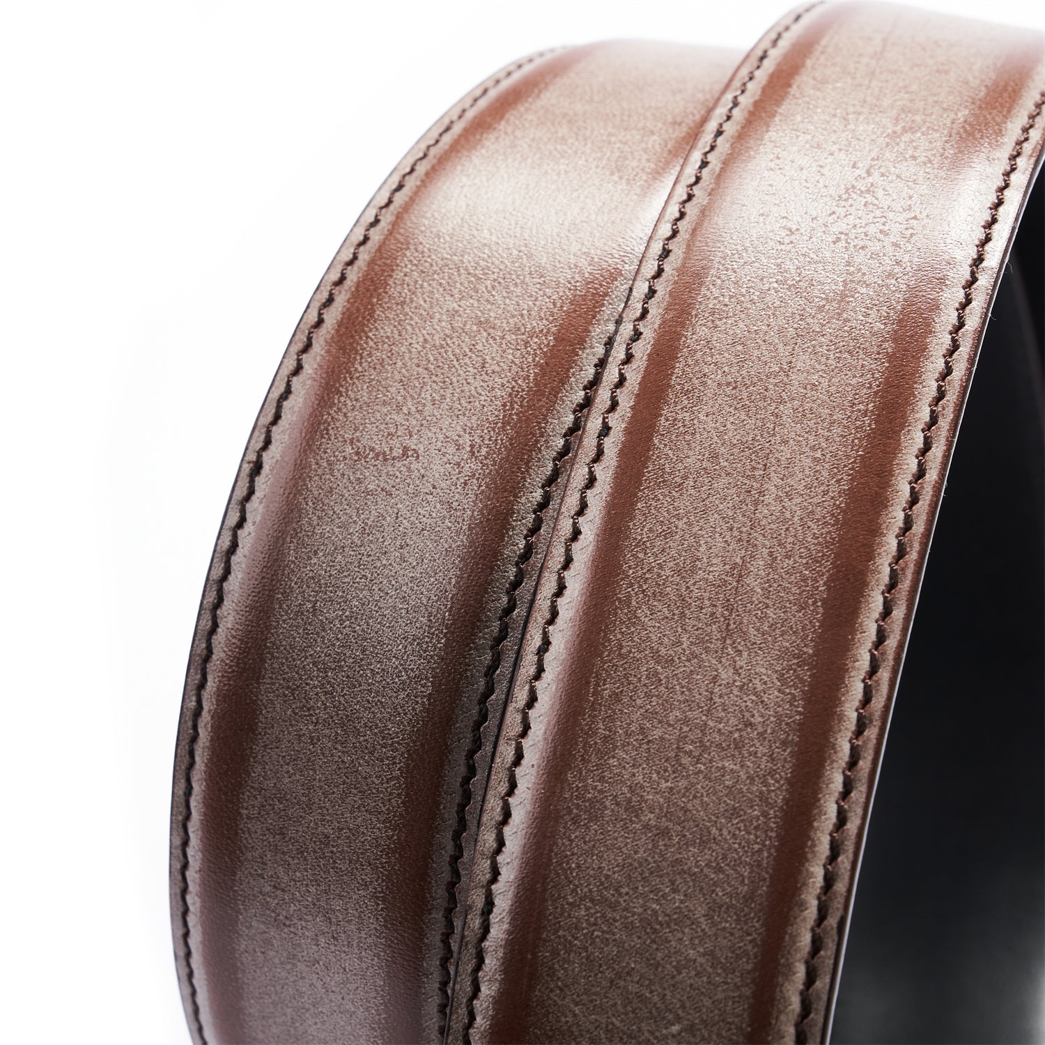 BELTLEY 1.38" Waxed Brown Bridle Leather Belt - Timeless Design