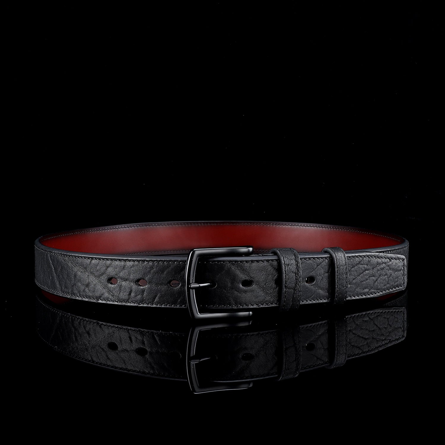 BELTLEY 1.5” Black Cowhide Casual Everyday Belt