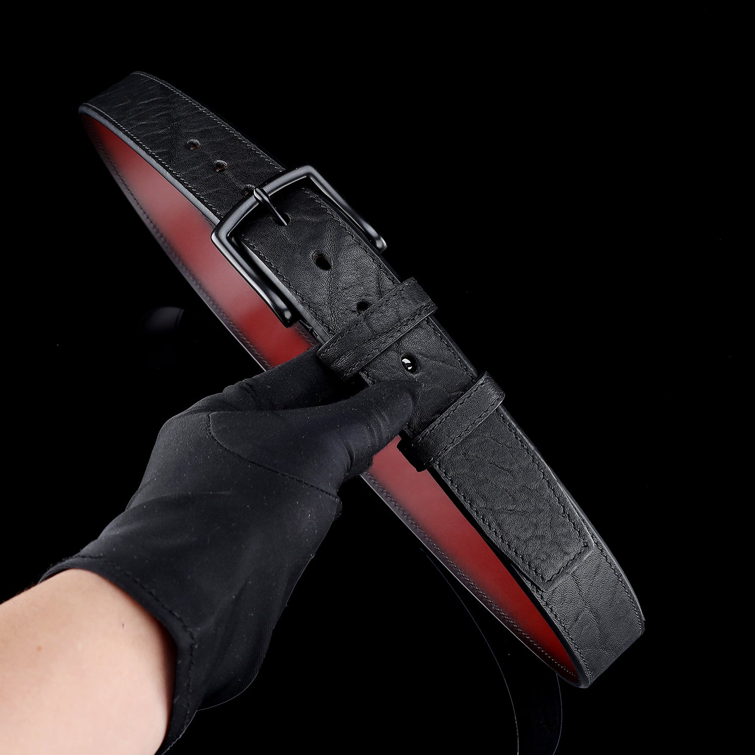 1.5” Black Cowhide Casual Everyday Belt — detail close-up | BELTLEY