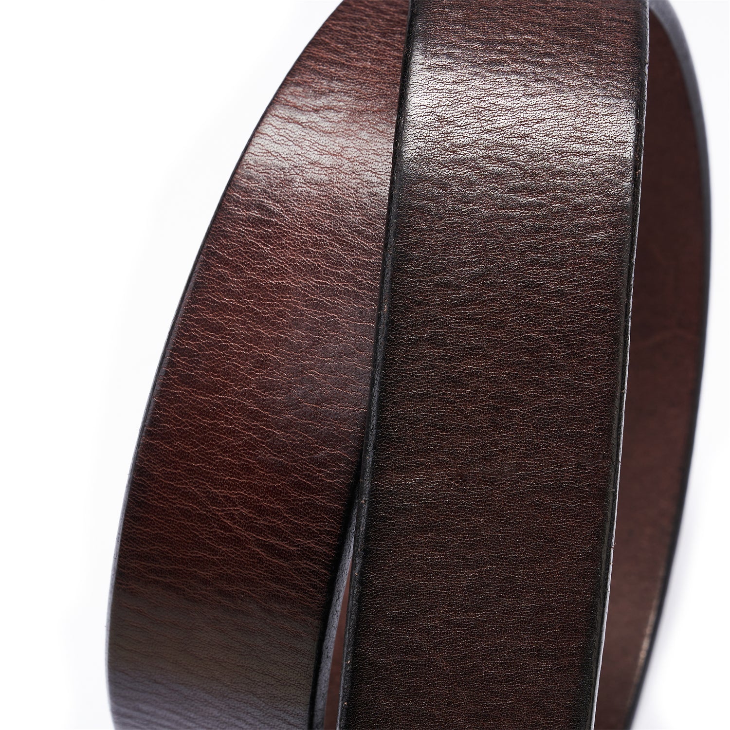 BELTLEY Architect Series Belt & Oxblood Black Leather With Patinated Brass Hardware