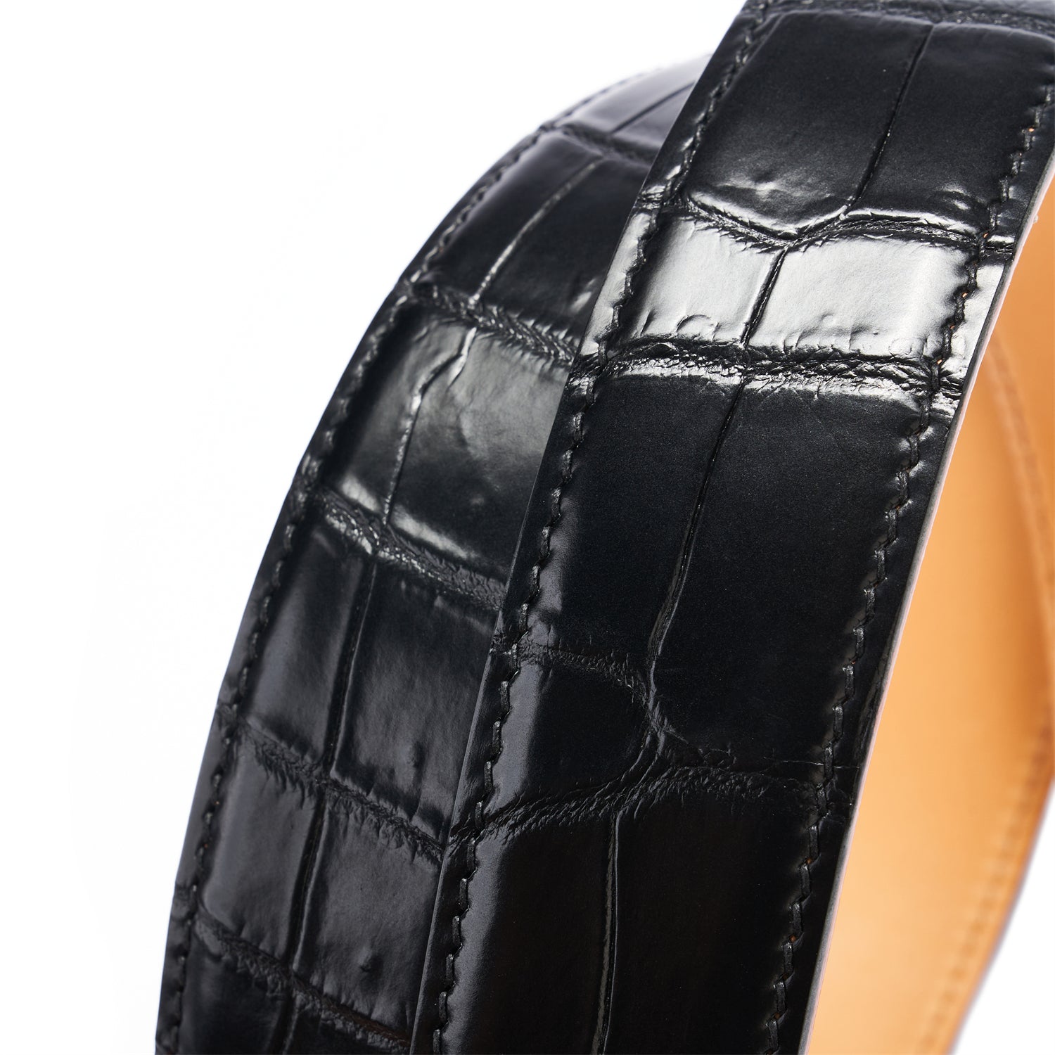 BELTLEY Artisan Crafted Black Crocodile Leather Belt – 1.38" | Unisex