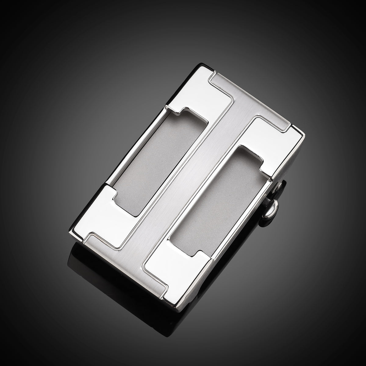 BELTLEY Black Calfskin Leather Belt with Ratchet Buckle