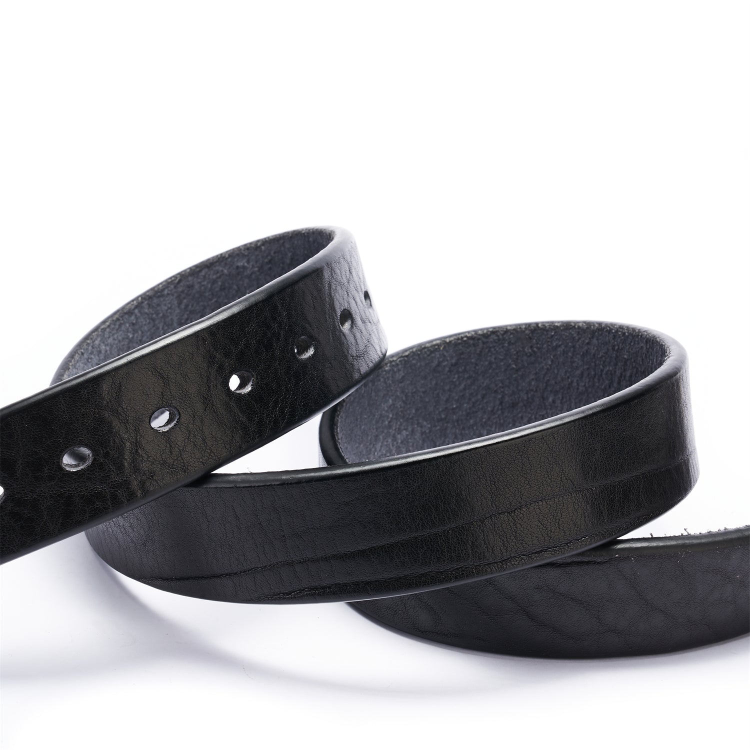 BELTLEY Black Heavy-Duty Full Grain Leather Rugged Belt with Suede Backing