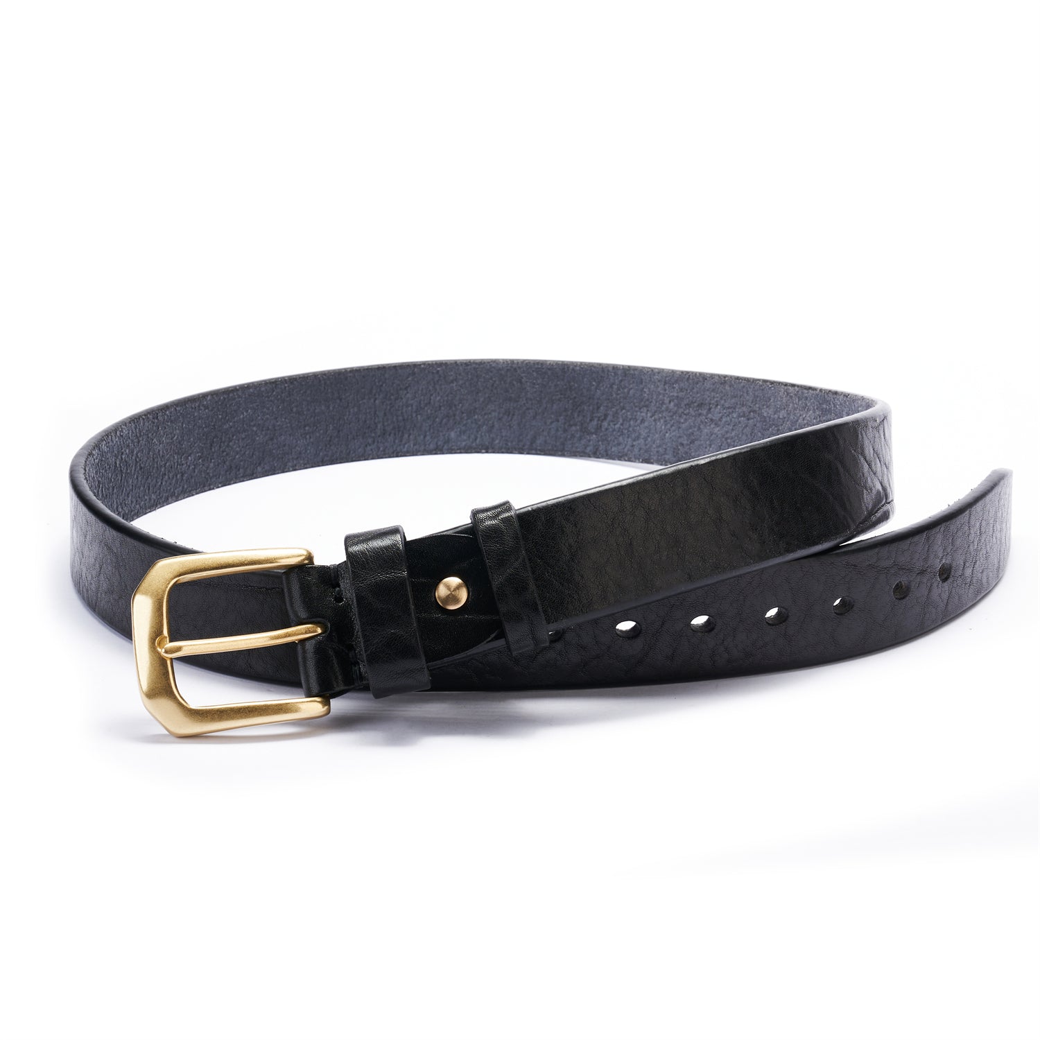 BELTLEY Black Heavy-Duty Full Grain Leather Rugged Belt with Suede Backing