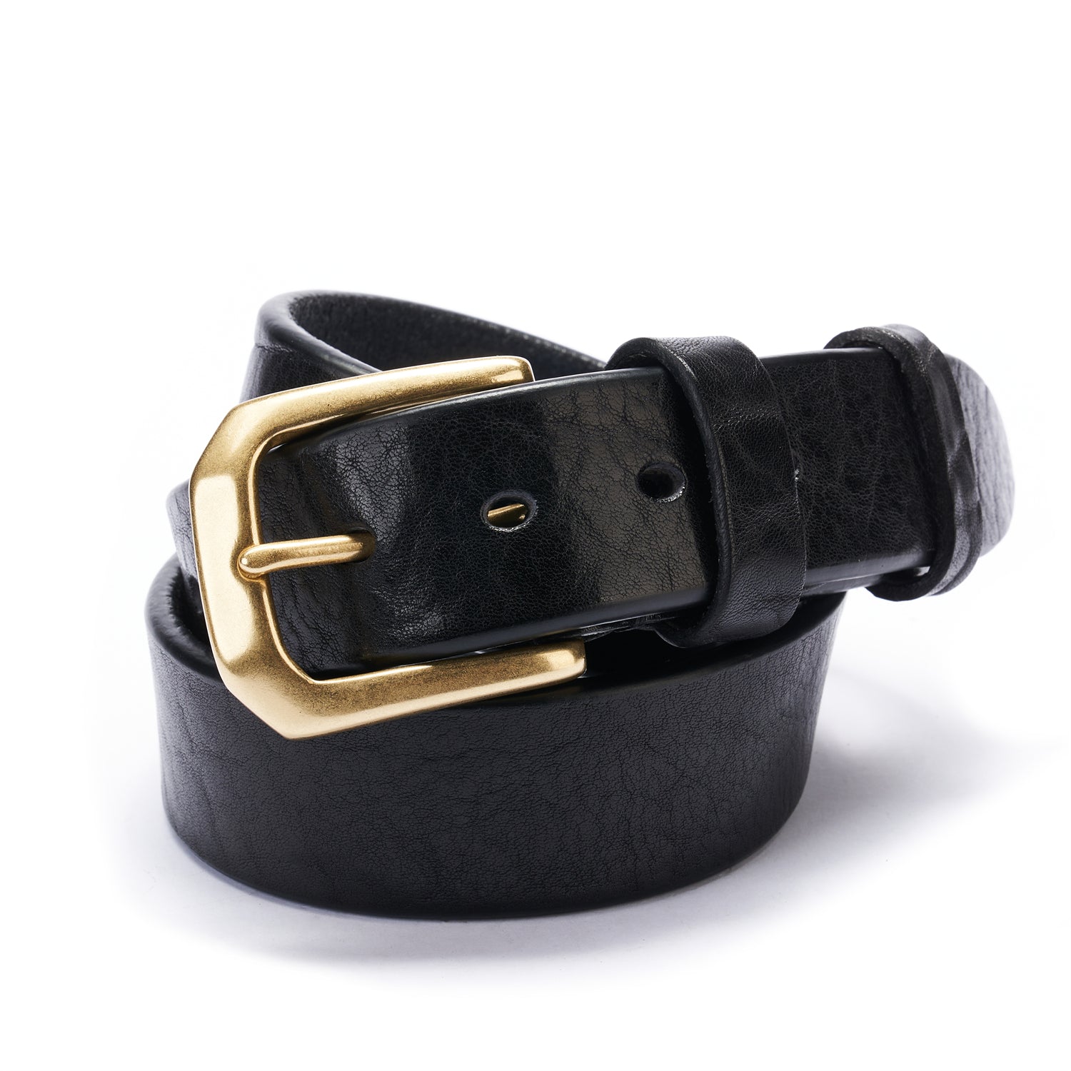 BELTLEY Black Heavy-Duty Full Grain Leather Rugged Belt with Suede Backing