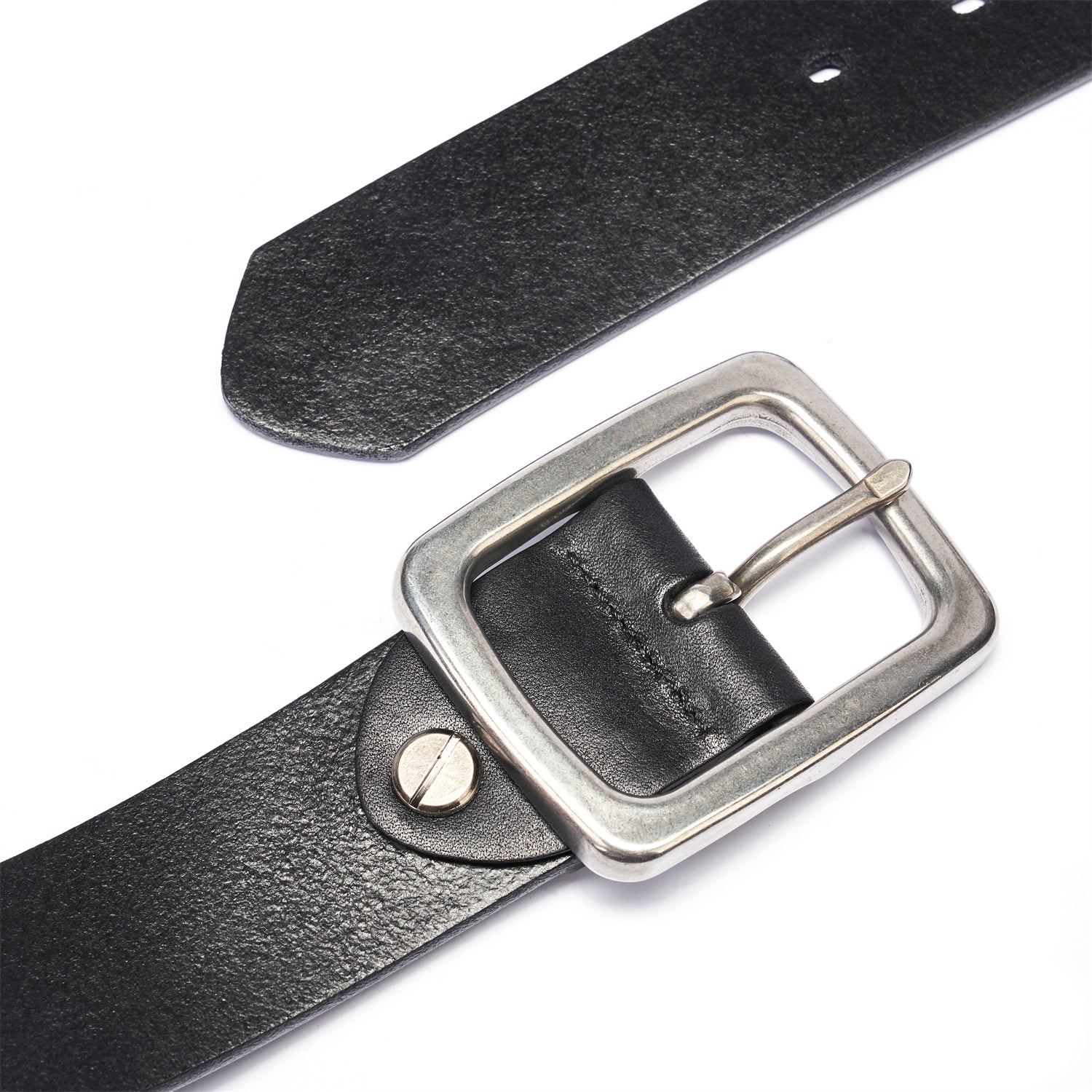 BELTLEY Black Heritage Belt – 38mm Full-Grain Leather with Stainless Steel Buckle