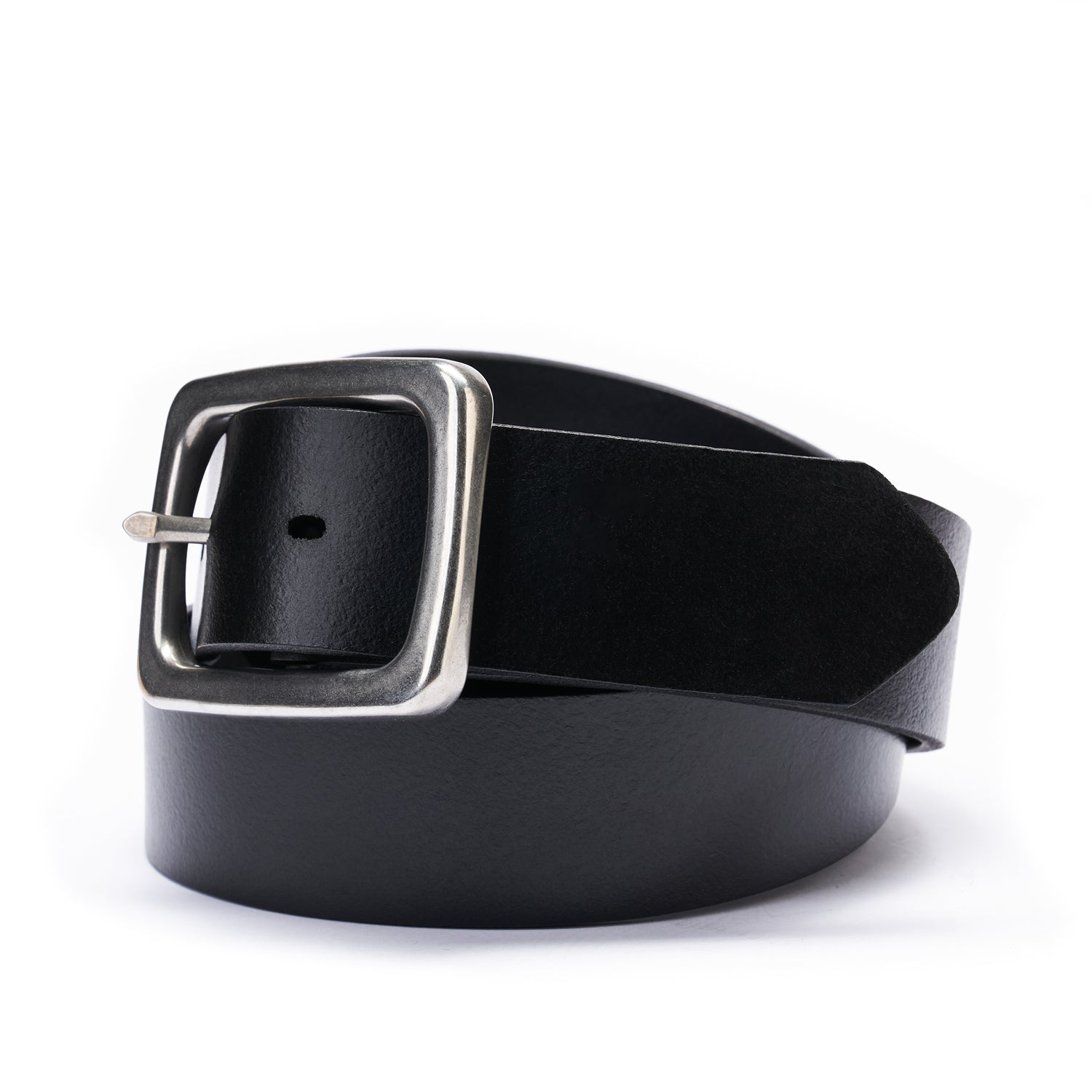 BELTLEY Black Heritage Belt – 38mm Full-Grain Leather with Stainless Steel Buckle