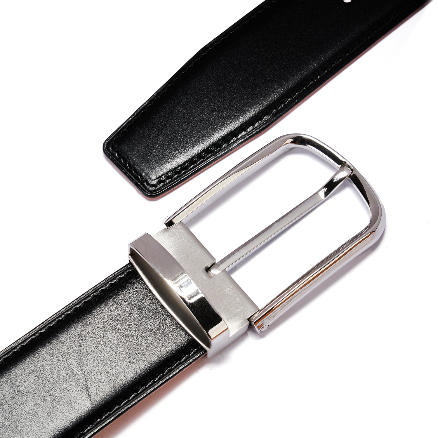 BELTLEY Black Japanese Oak Vegetable-Tanned Leather Dress Belt