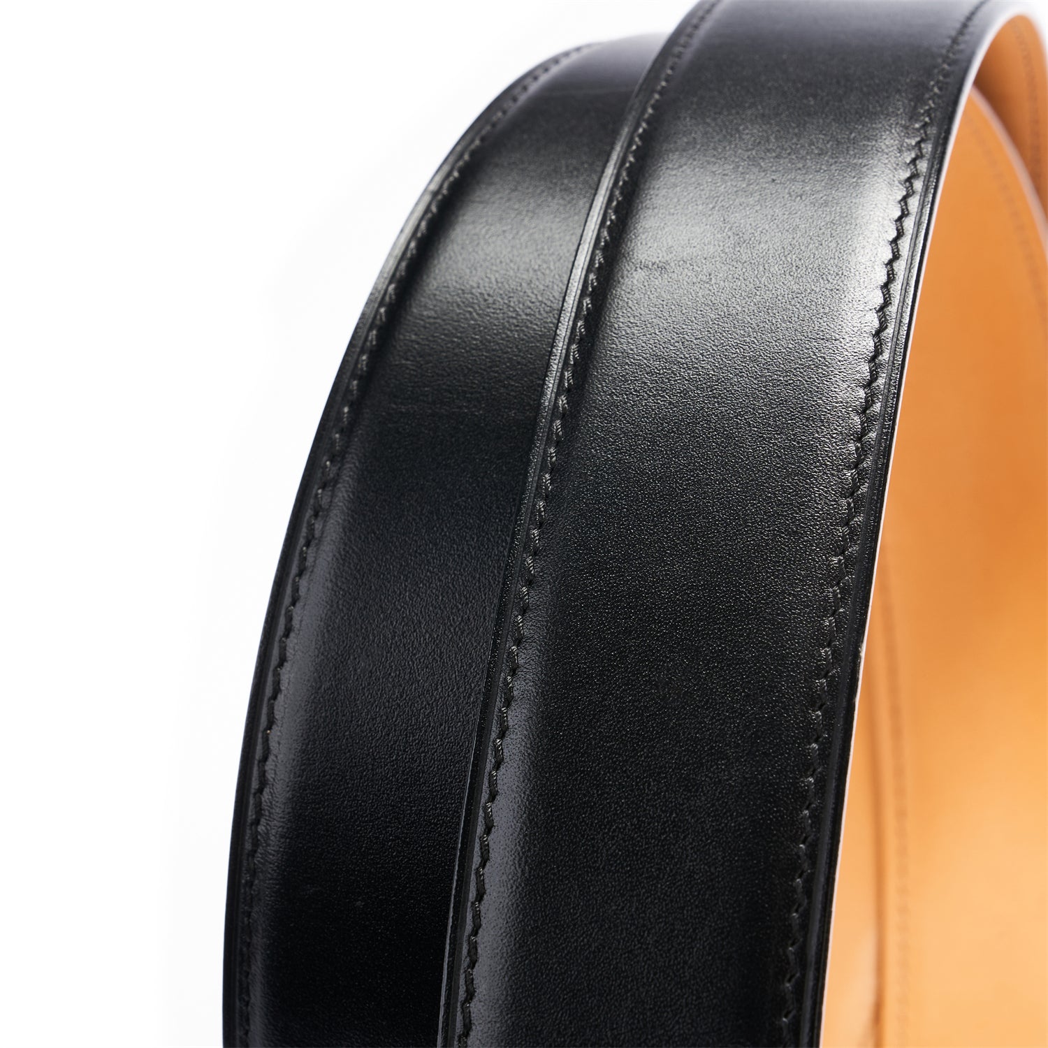 BELTLEY Black Japanese Oak Vegetable-Tanned Leather Dress Belt