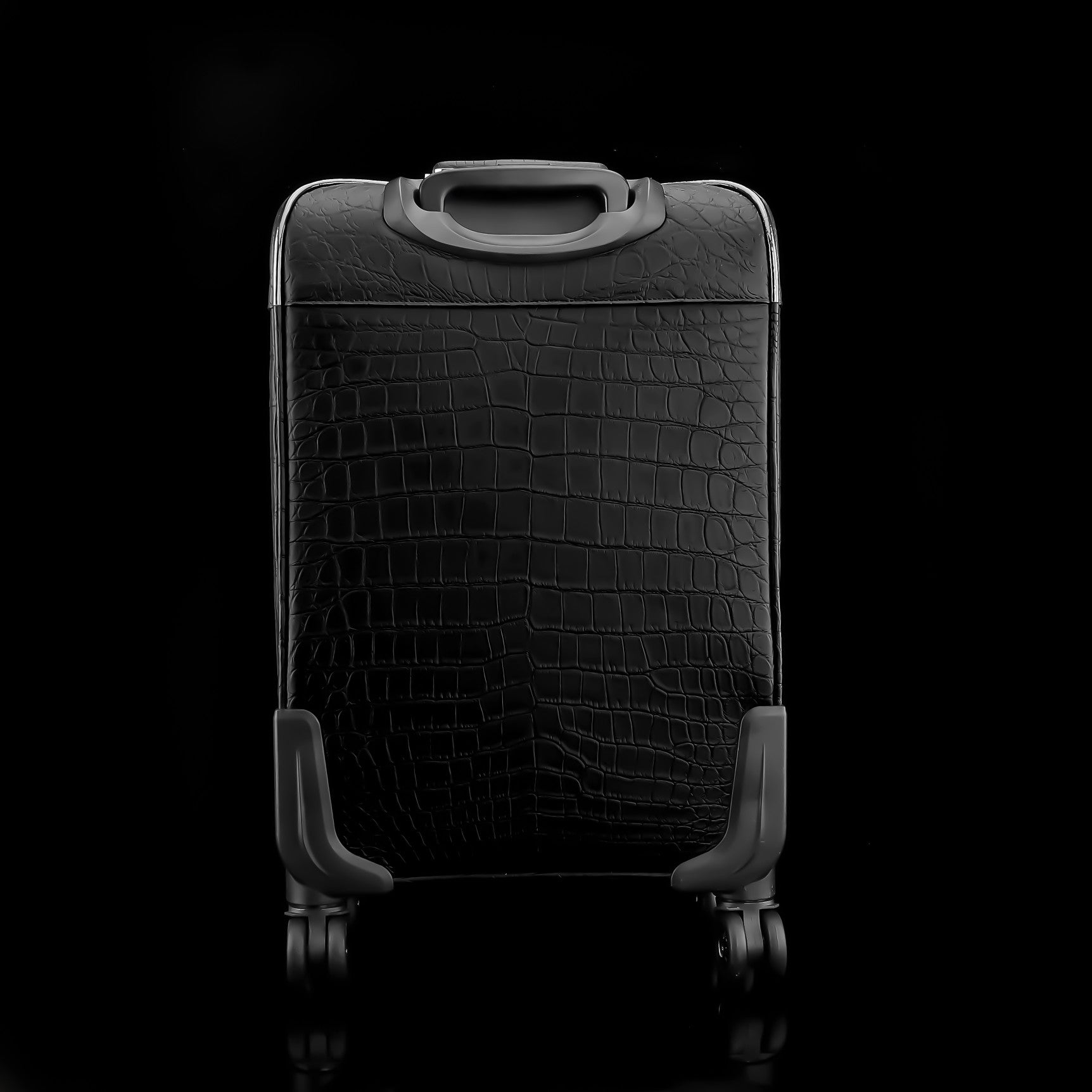 BELTLEY Black Matte Nile Crocodile Luggage 20 Inches