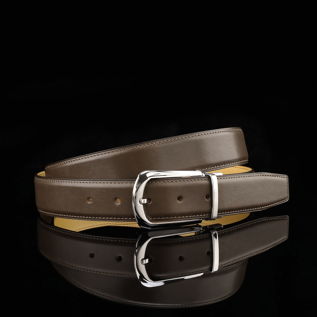 BELTLEY Brown Calfskin Leather Belt Size 30-48 Inches