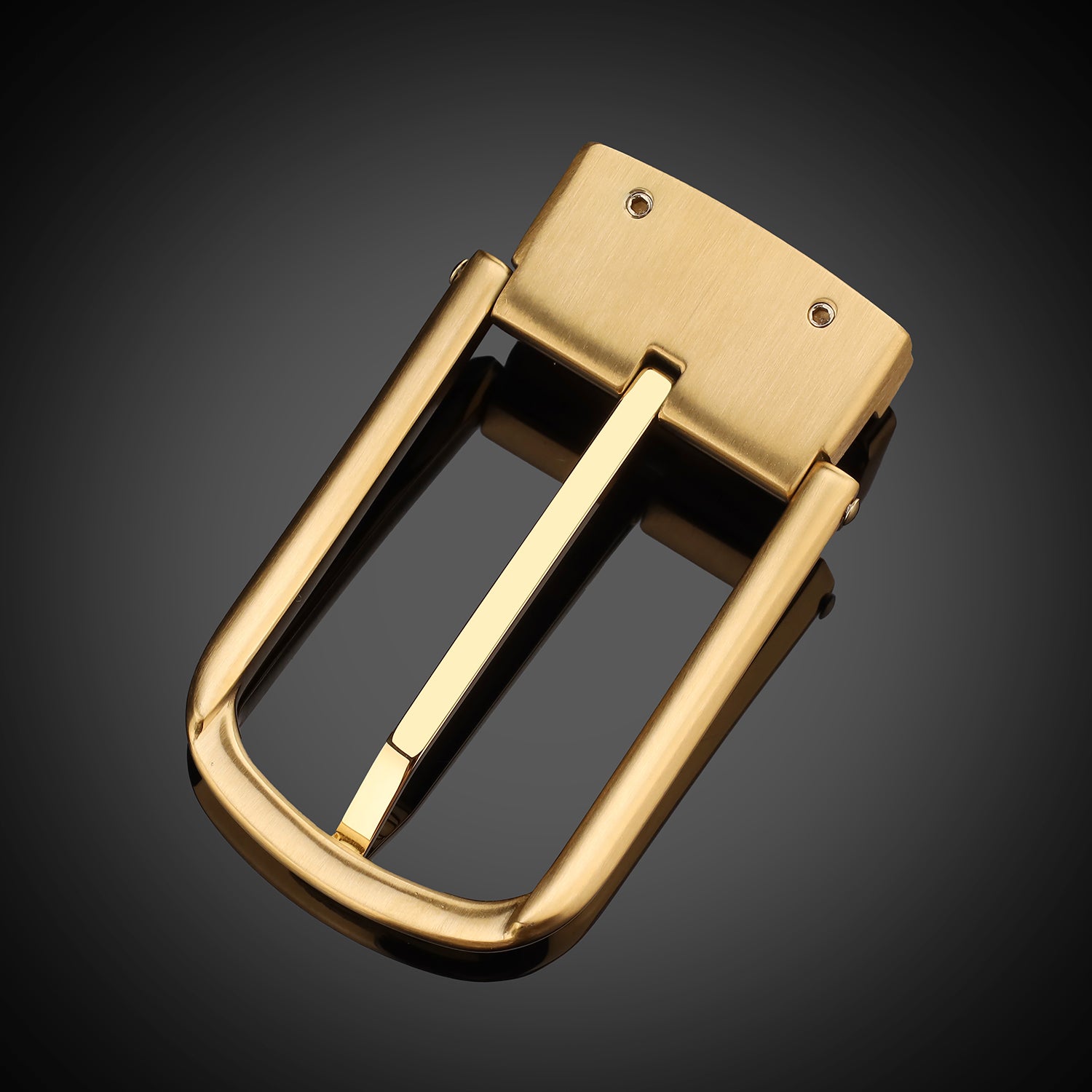BELTLEY Brown Calfskin Leather Belt with Gold Prong Buckle