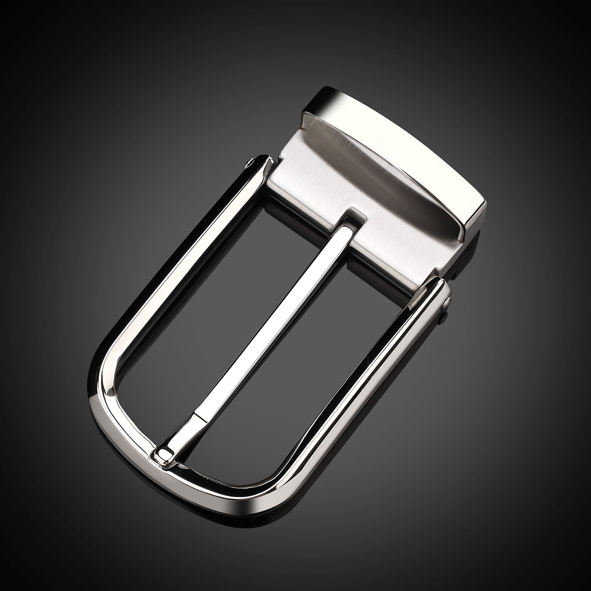 BELTLEY Brown Calfskin Leather Belt with Silver Buckle
