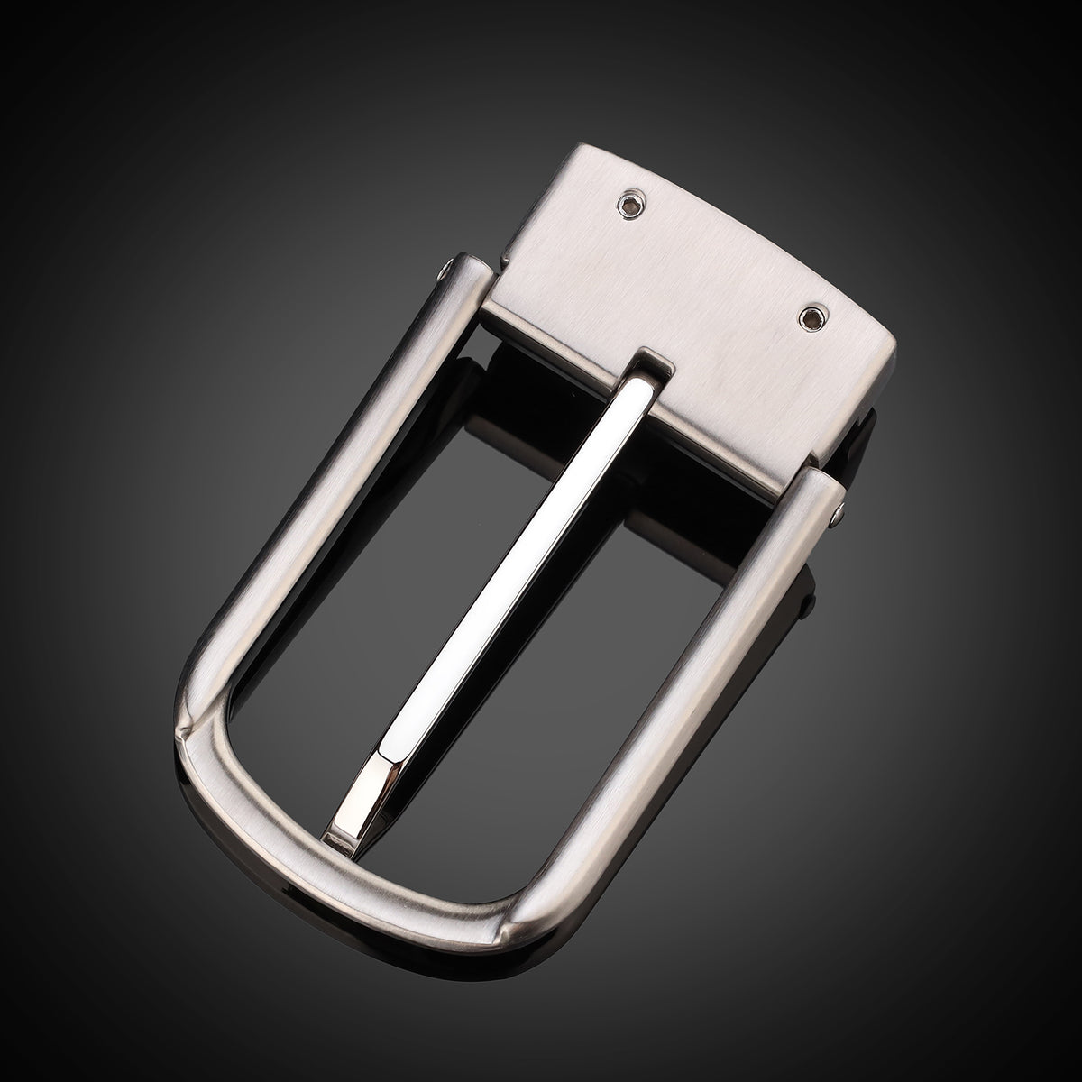 BELTLEY Brown Calfskin Leather Belt with Silver Buckle