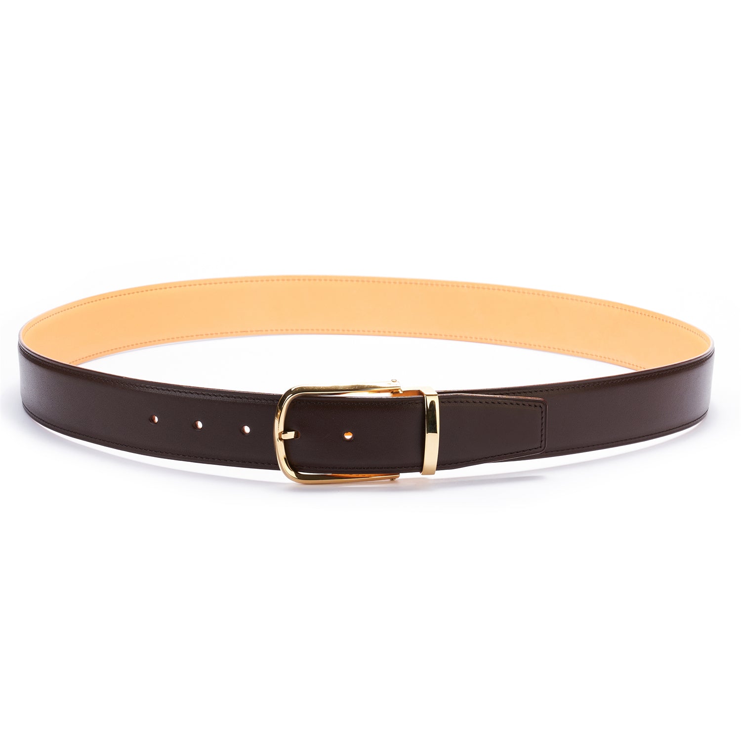 BELTLEY Brown Japanese Oak Vegetable-Tanned Leather Dress Belt-1.5"