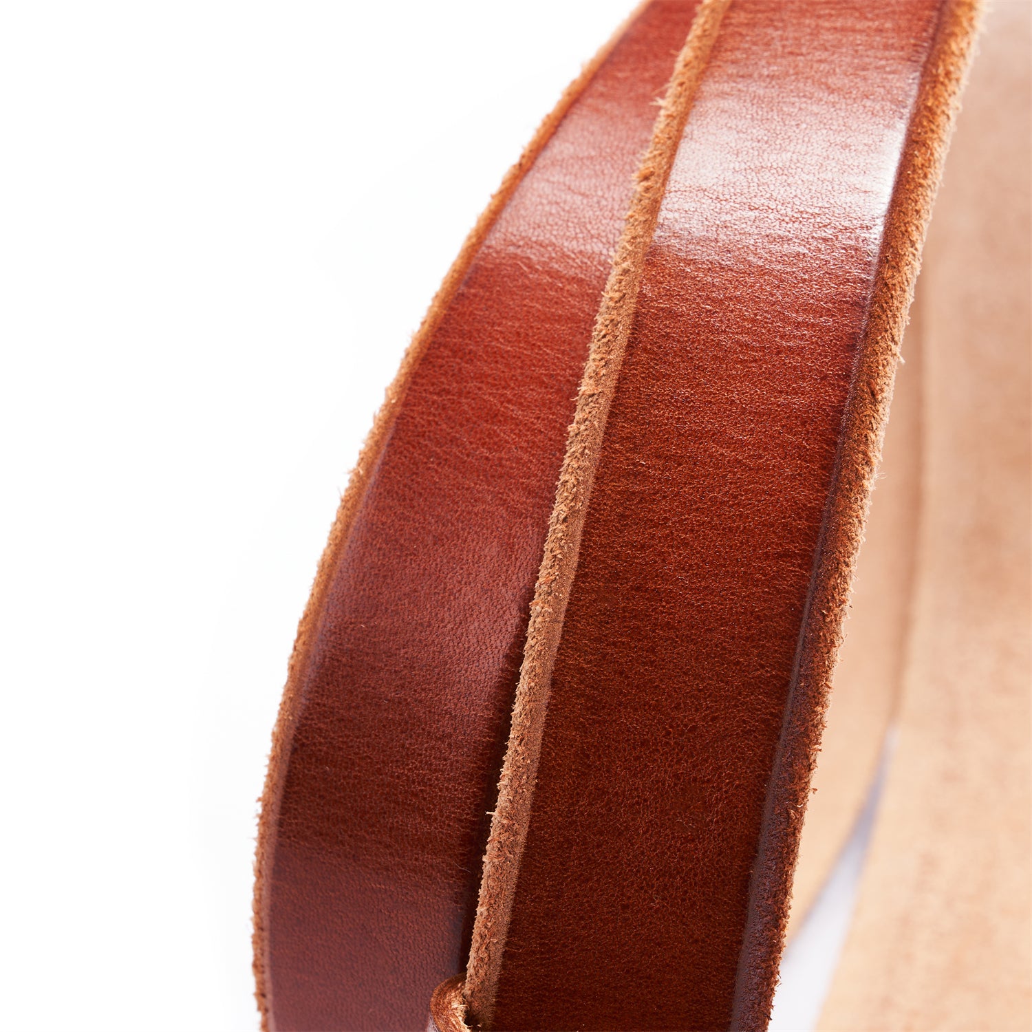 BELTLEY Brown Raw Edge Leather Belt for Women - 28mm, Full Grain