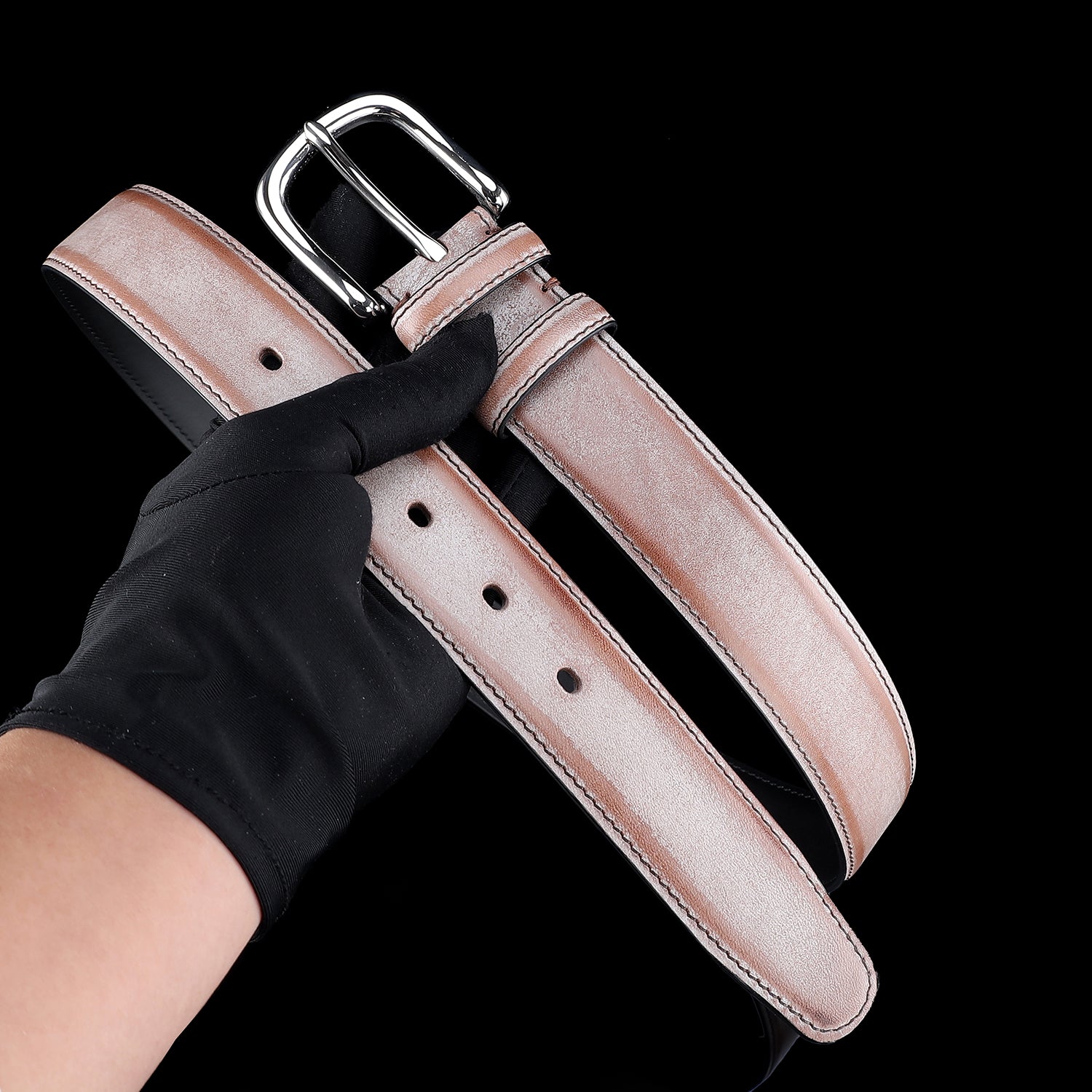 BELTLEY Brown Waxed Leather Belt – 1.38” Bridle Leather