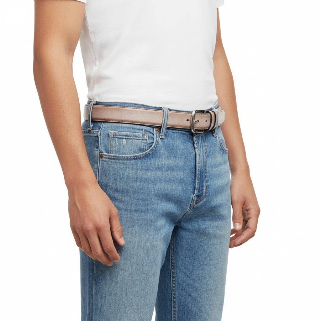 BELTLEY Brown Waxed Leather Belt – 1.38” Bridle Leather