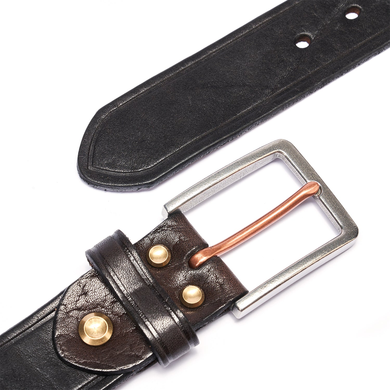 BELTLEY Casual Black Belt 1.5 - Full-Grain Leather & Stainless Steel Buckle