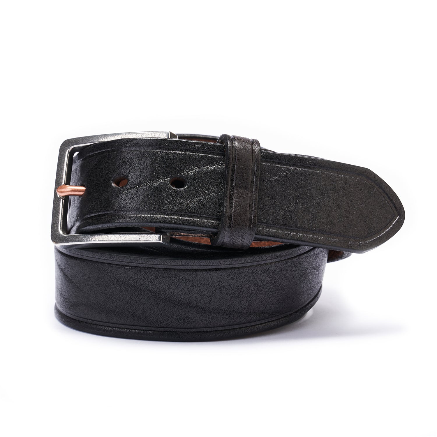 BELTLEY Casual Black Belt 1.5 - Full-Grain Leather & Stainless Steel Buckle