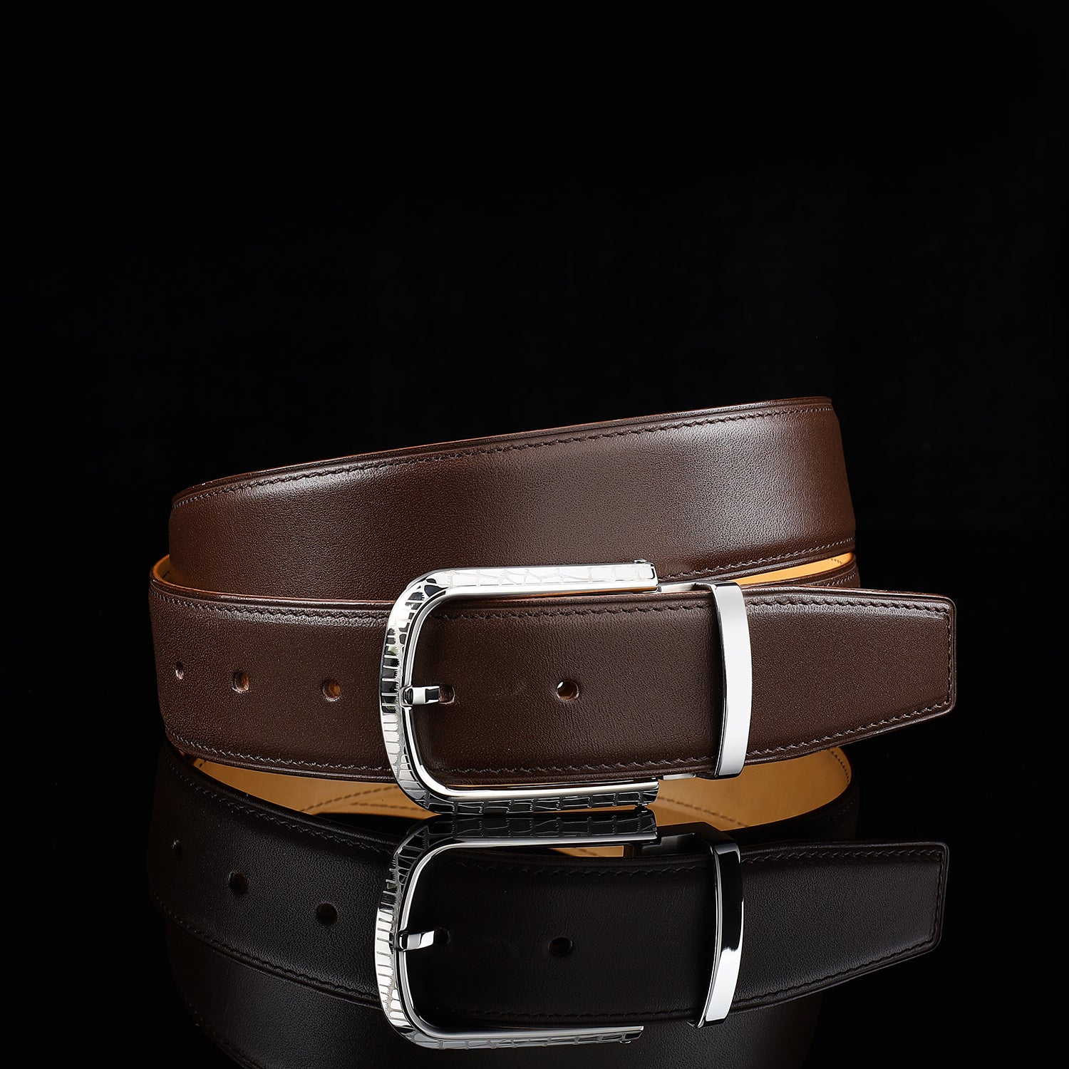 BELTLEY Classic Calfskin Leather Belt