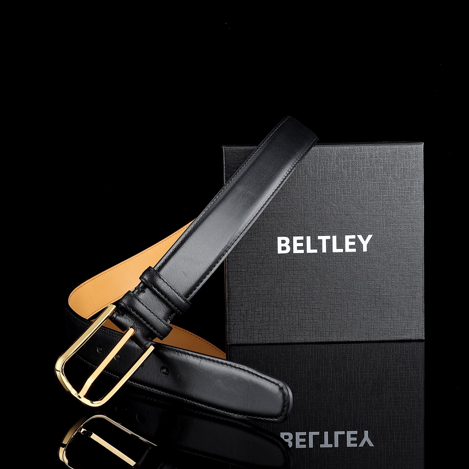 Classic Calfskin Leather Dress Belt – 1.38 Inches — lifestyle shot | BELTLEY