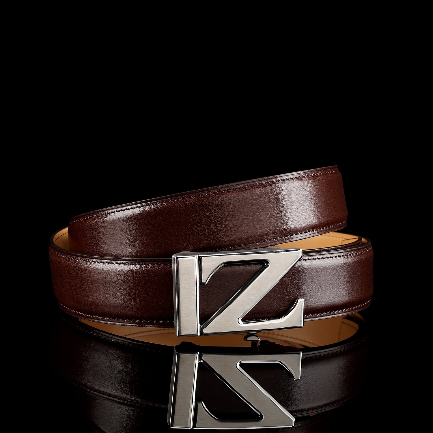 BELTLEY Classic Full-Grain Calfskin Leather Belt with “Z” Buckle