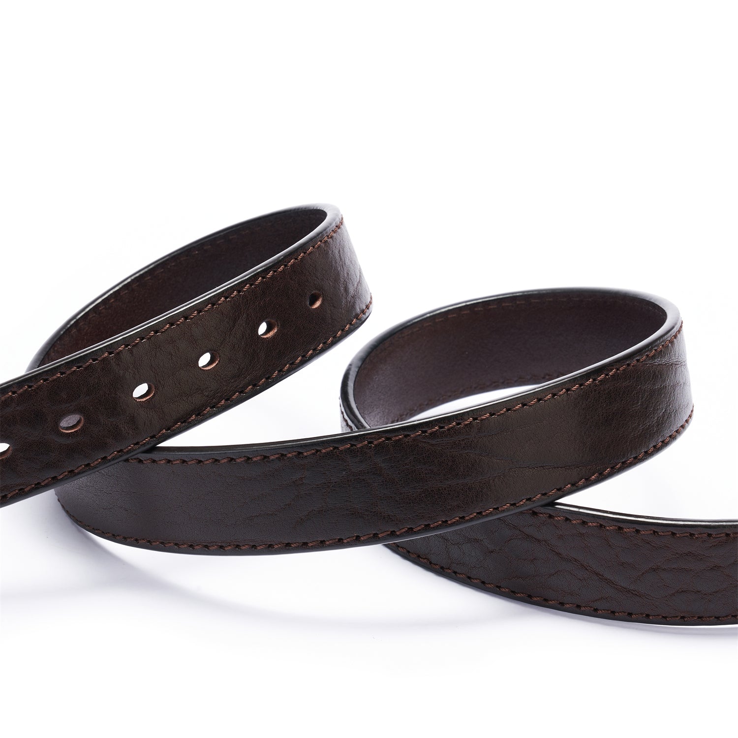 BELTLEY Dark Brown Heavy-Duty Full Grain Leather Rugged Belt