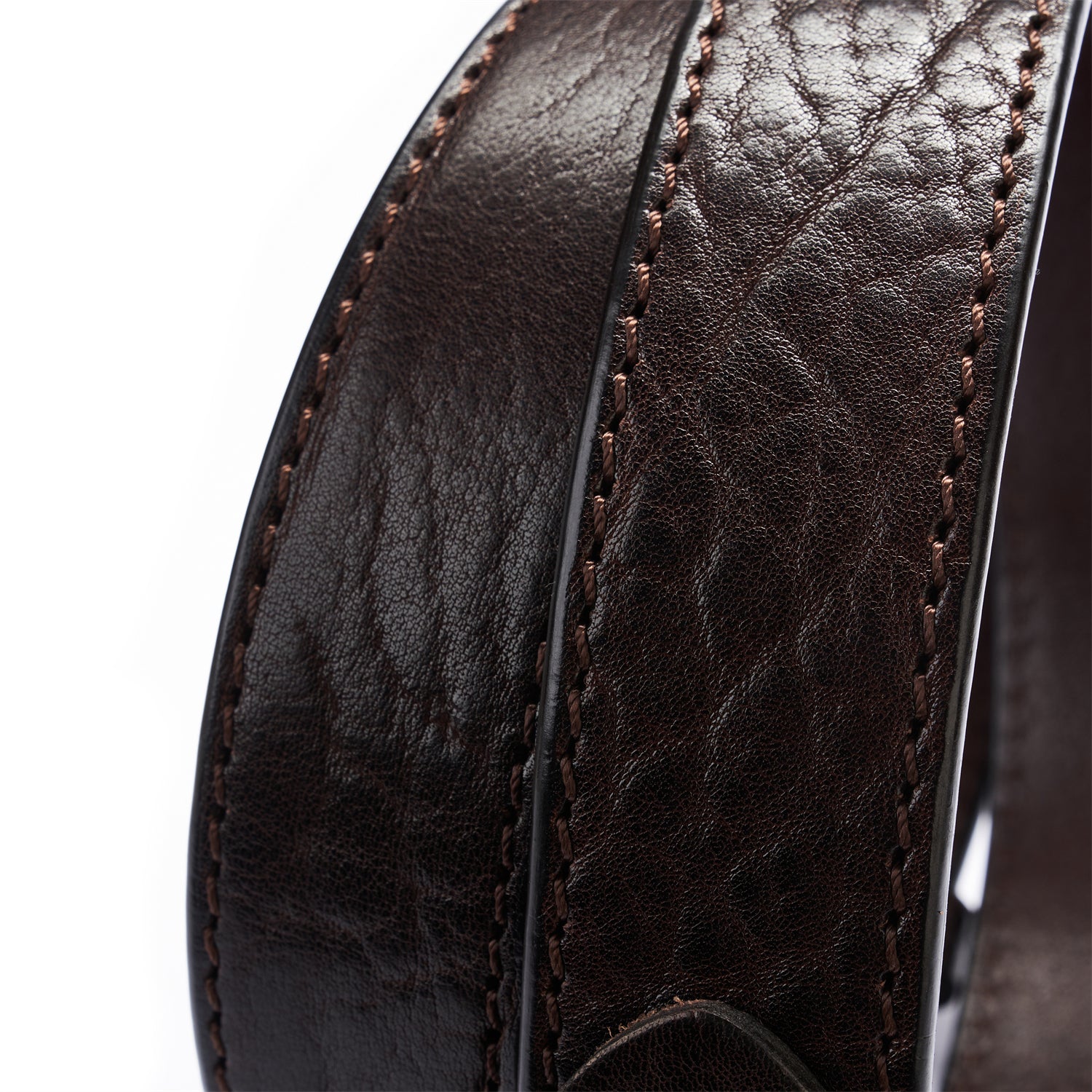 BELTLEY Dark Brown Heavy-Duty Full Grain Leather Rugged Belt