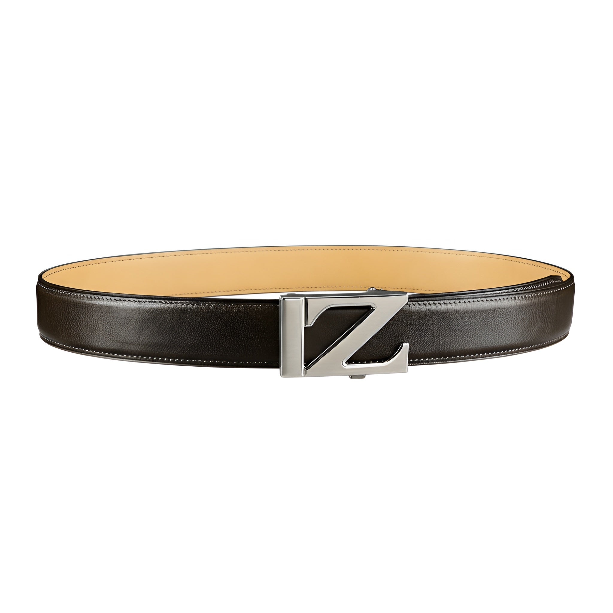 Classic Full-Grain Calfskin Leather Belt with “Z” Buckle — additional view 16 | BELTLEY