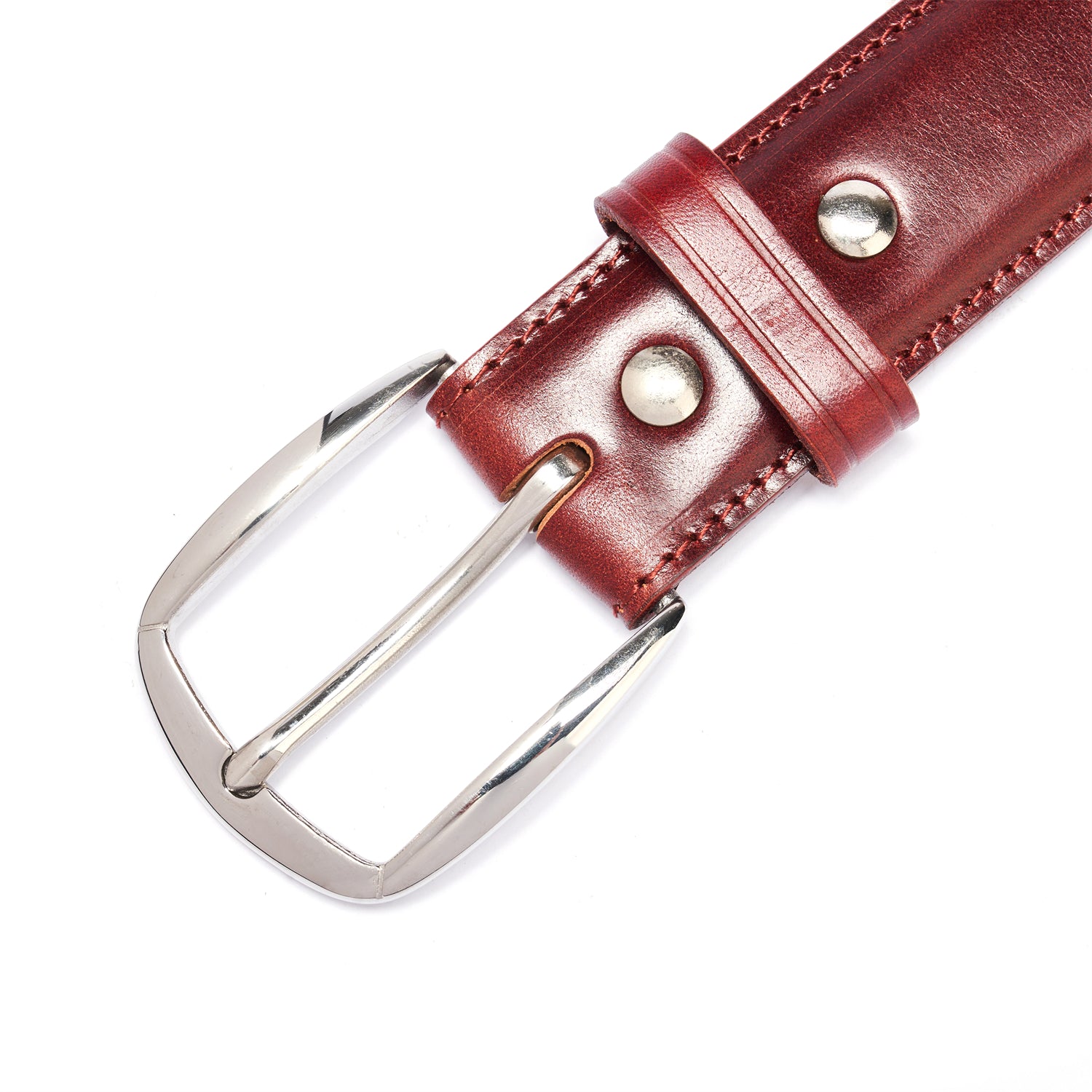 BELTLEY Deep Claret Heritage Belt – 38MM Full-Grain Leather Unisex