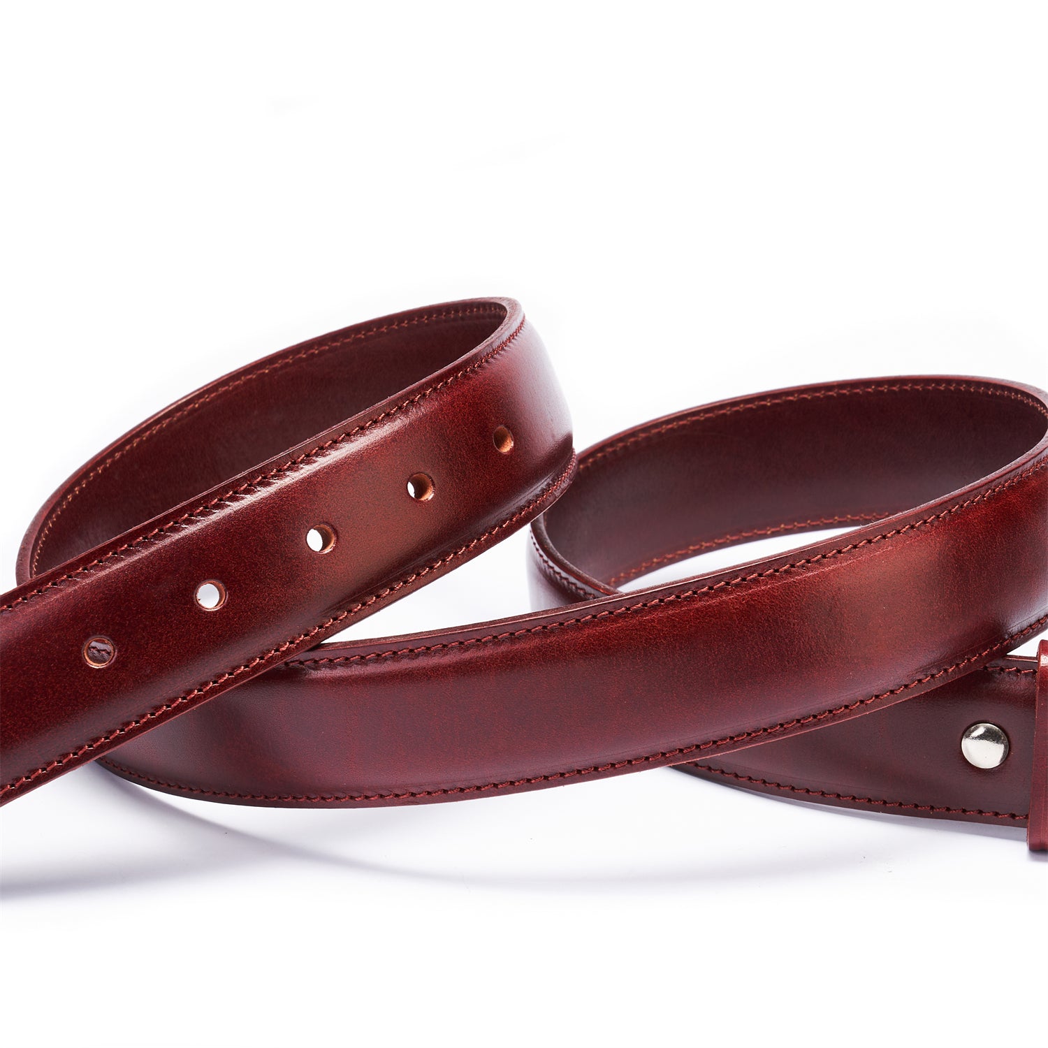 BELTLEY Deep Claret Heritage Belt – 38MM Full-Grain Leather Unisex