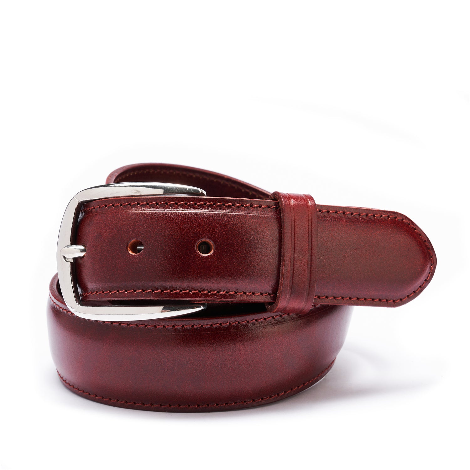 BELTLEY Deep Claret Heritage Belt – 38MM Full-Grain Leather Unisex