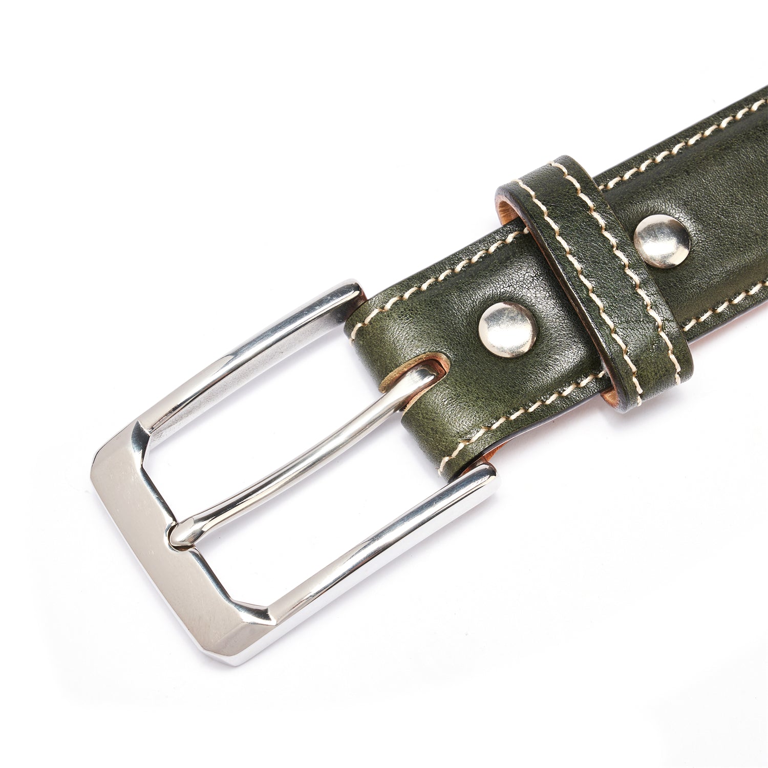 BELTLEY Deep Olive Heritage Belt – 35MM Full-Grain Leather