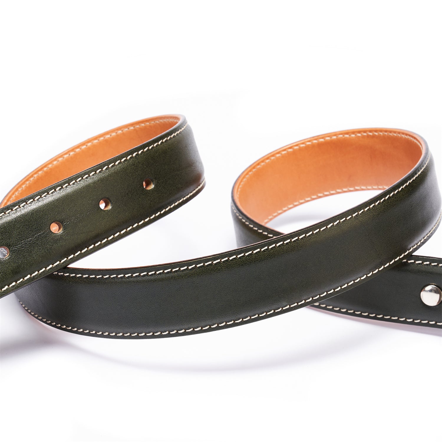 BELTLEY Deep Olive Heritage Belt – 35MM Full-Grain Leather