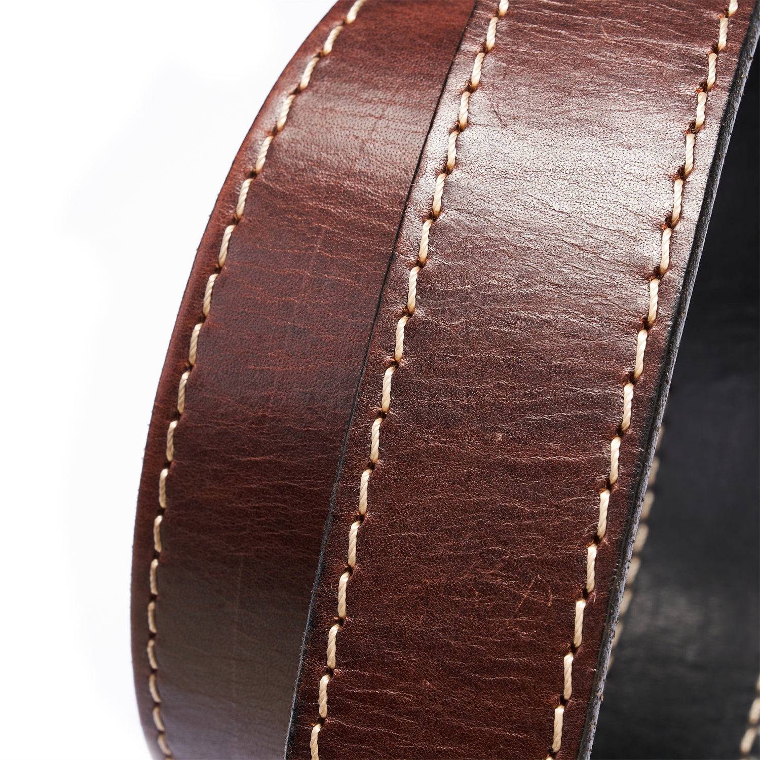 BELTLEY Double-Thick Coffee Brown Leather Belt 1.5 - Heavy Duty Brass Buckle