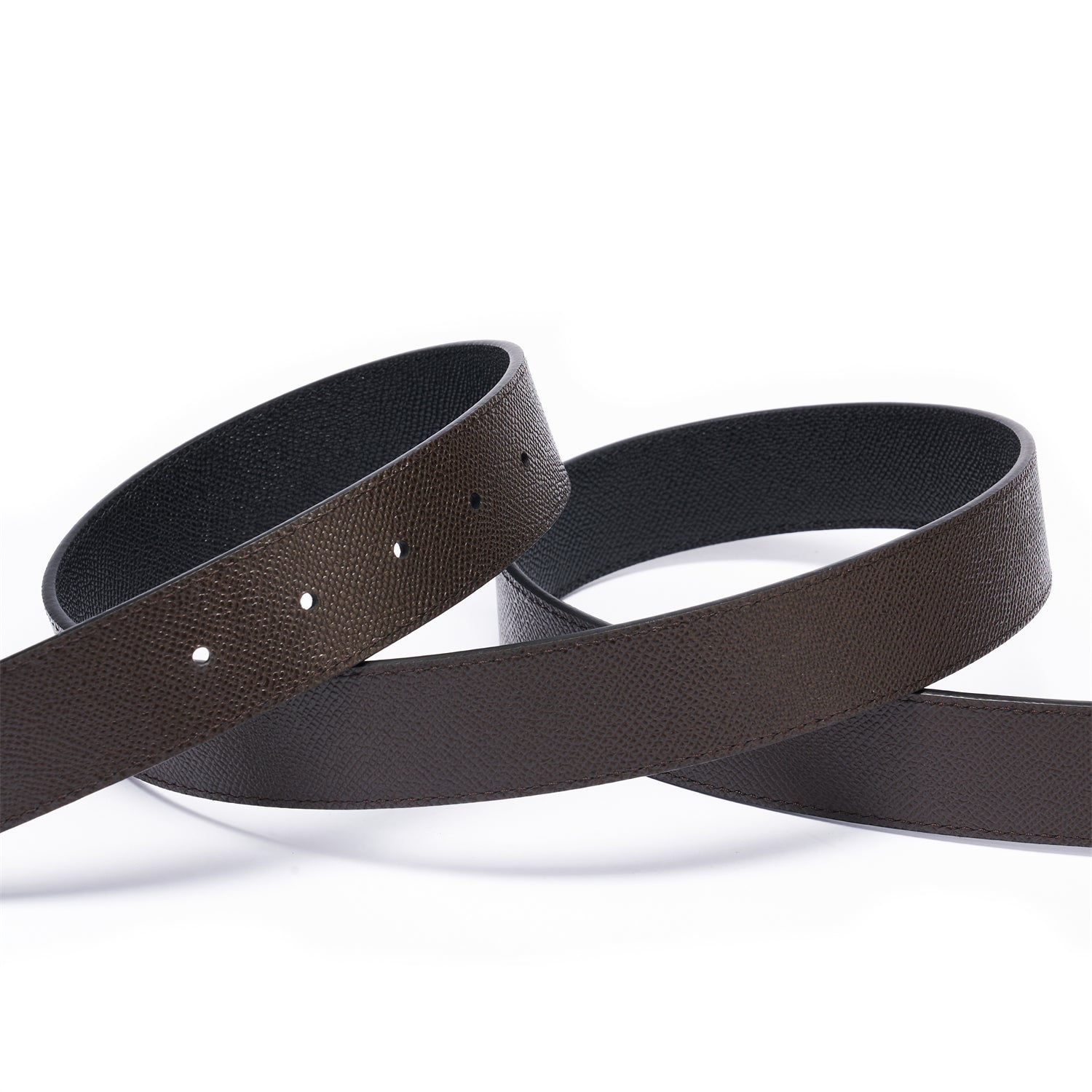 BELTLEY Elegant Dual-Layer Espresso Leather Belt With Plate Buckle - 1.38β Width